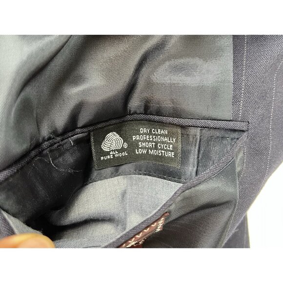 Burberrys’ Vtg Prorsum Pinstripe Suit Jacket Coat And Trousers‎ Pinstripe Navy - Picture 7 of 16